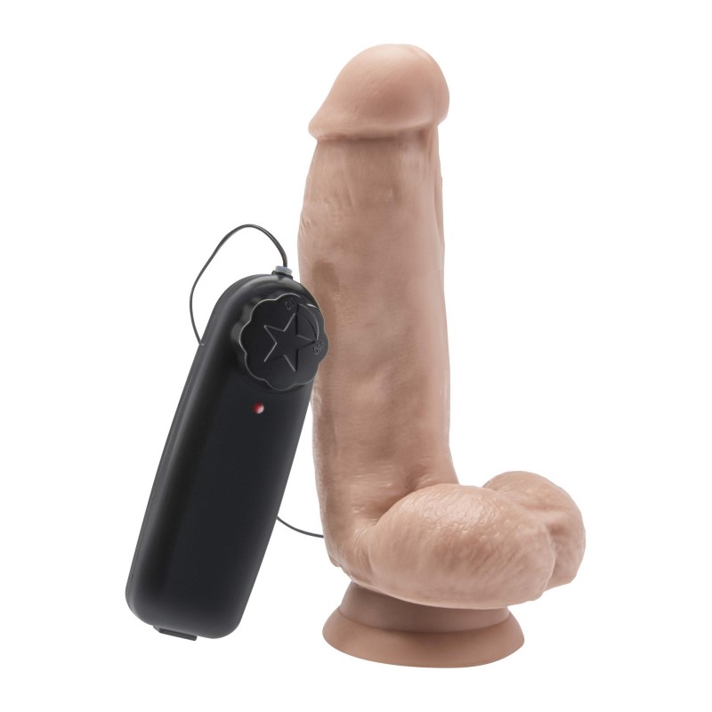 Grube realistyczne dildo wibrator przyssawka 15cm